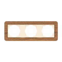 Günsan Radius Krem & Natural Walnut Üçlü Çerçeve