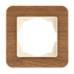 Günsan Radius Krem & Natural Walnut Tekli Çerçeve