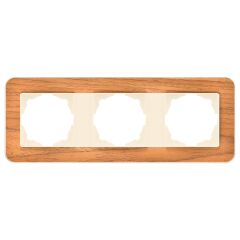 Günsan Radius Krem & Natural Teak Üçlü Çerçeve