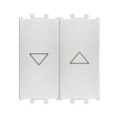 Günsan Domino Gümüş Çiftli Stor & Jaluzi Butonu - 2M - 16AX 250V