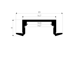 Sıva Altı Led Profili 17mm Gömme Boş Kasa