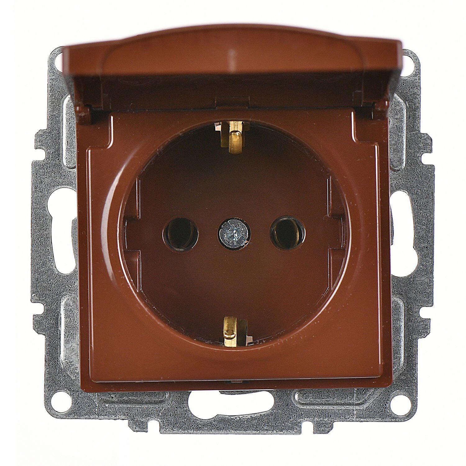 Günsan Visage Ceviz Kapaklı Topraklı Priz- 16A 250V - Klipsli