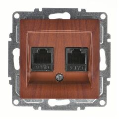 Günsan Visage Ceviz Vidalı İkili Data Prizi (2 x RJ45 Cat6)