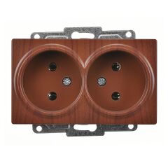 Günsan Visage Ceviz İkili Priz- 16A 250V - Vidalı