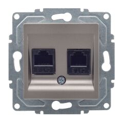 Günsan Eqona Mocha Vidalı Data & Nümeris Telefon Prizi (RJ45 Cat5E + Cat3)