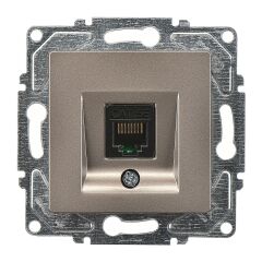 Günsan Eqona Mocha Vidalı Tekli Data Prizi (RJ45 Cat5E)