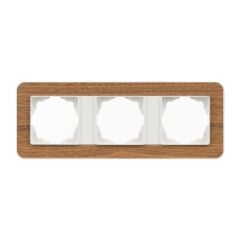 Günsan Radius Fildişi Beyazı & Natural Walnut Üçlü Çerçeve