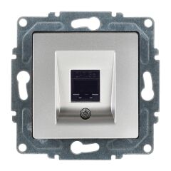 Günsan Visage Gümüş Vidalı Tekli Data Prizi (RJ45 Cat5E)
