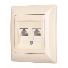 Günsan Visage  Krem  İkili Data Prizi (2 x RJ45 Cat5E)