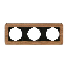 Günsan Radius Metalik Siyah & Natural Walnut Üçlü Çerçeve