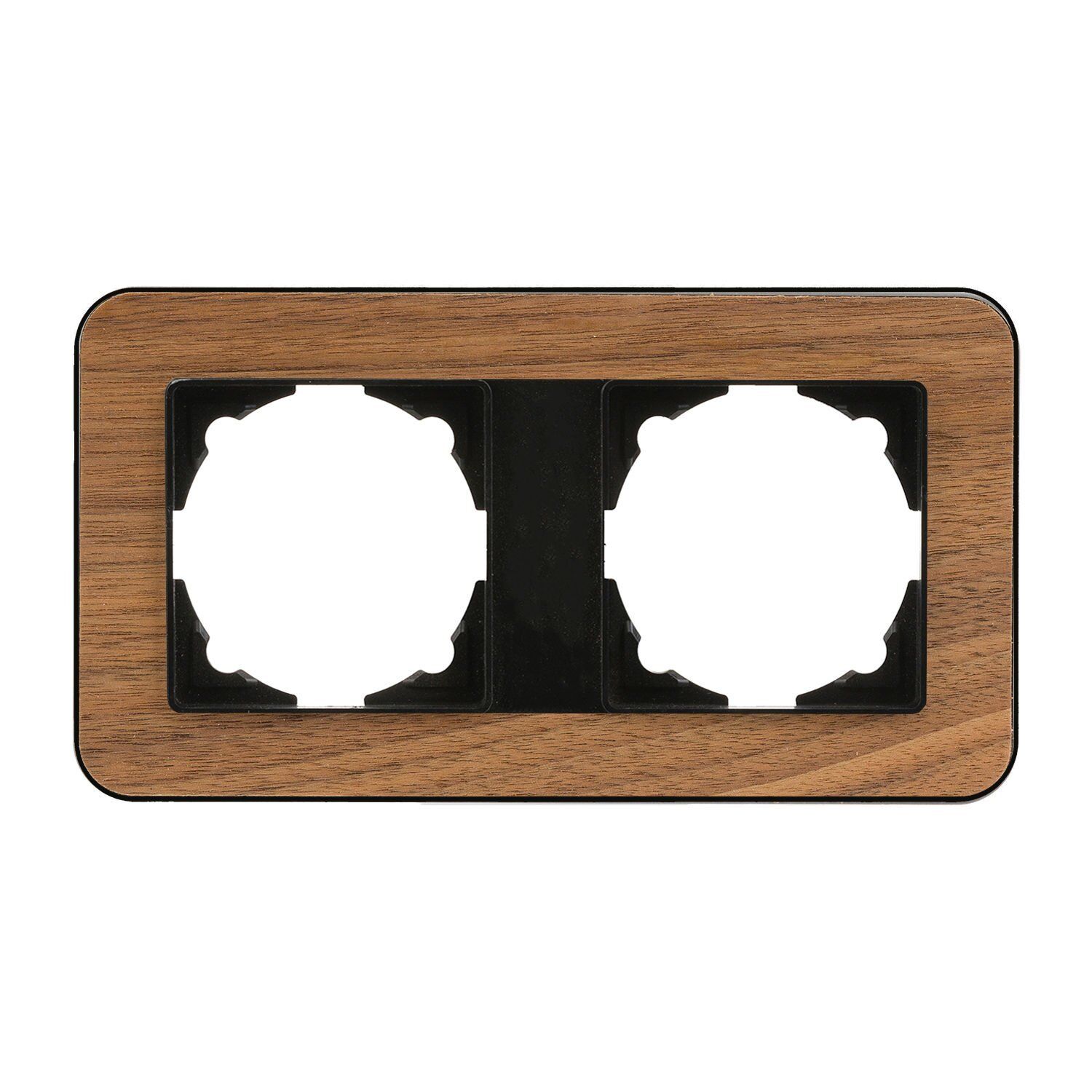 Günsan Radius Metalik Siyah & Natural Walnut İkili Çerçeve