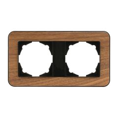 Günsan Radius Metalik Siyah & Natural Walnut İkili Çerçeve