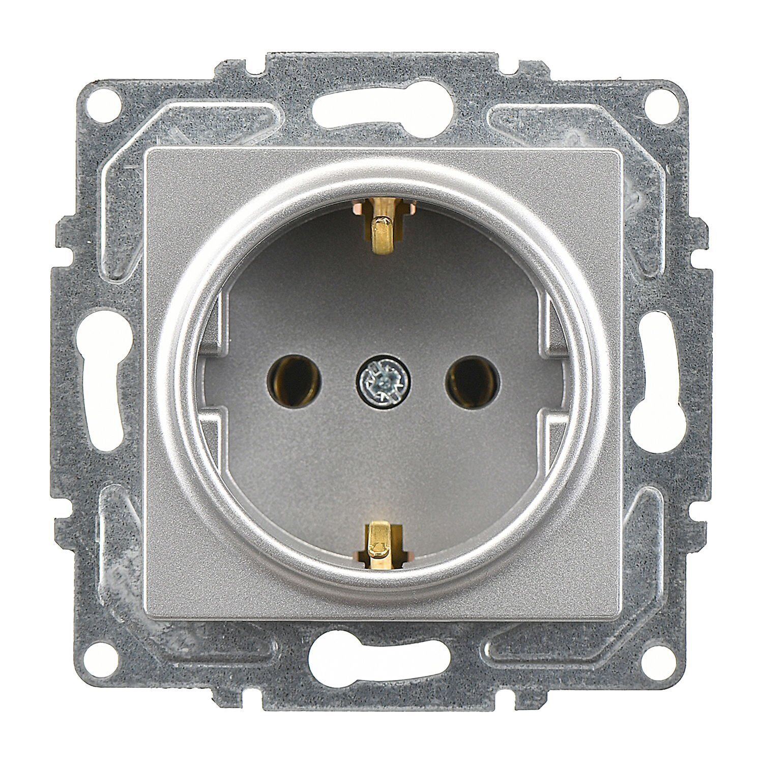 Günsan Eqona Gümüş Topraklı Priz- 16A 250V - Klipsli
