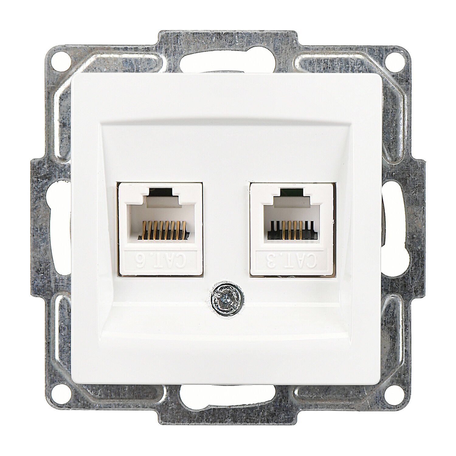 Günsan Visage Beyaz Data + Nümeris Telefon Prizi (RJ45 Cat6 + Cat3) Mekanizma