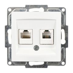 Günsan Visage Beyaz Data + Nümeris Telefon Prizi (RJ45 Cat6 + Cat3) Mekanizma