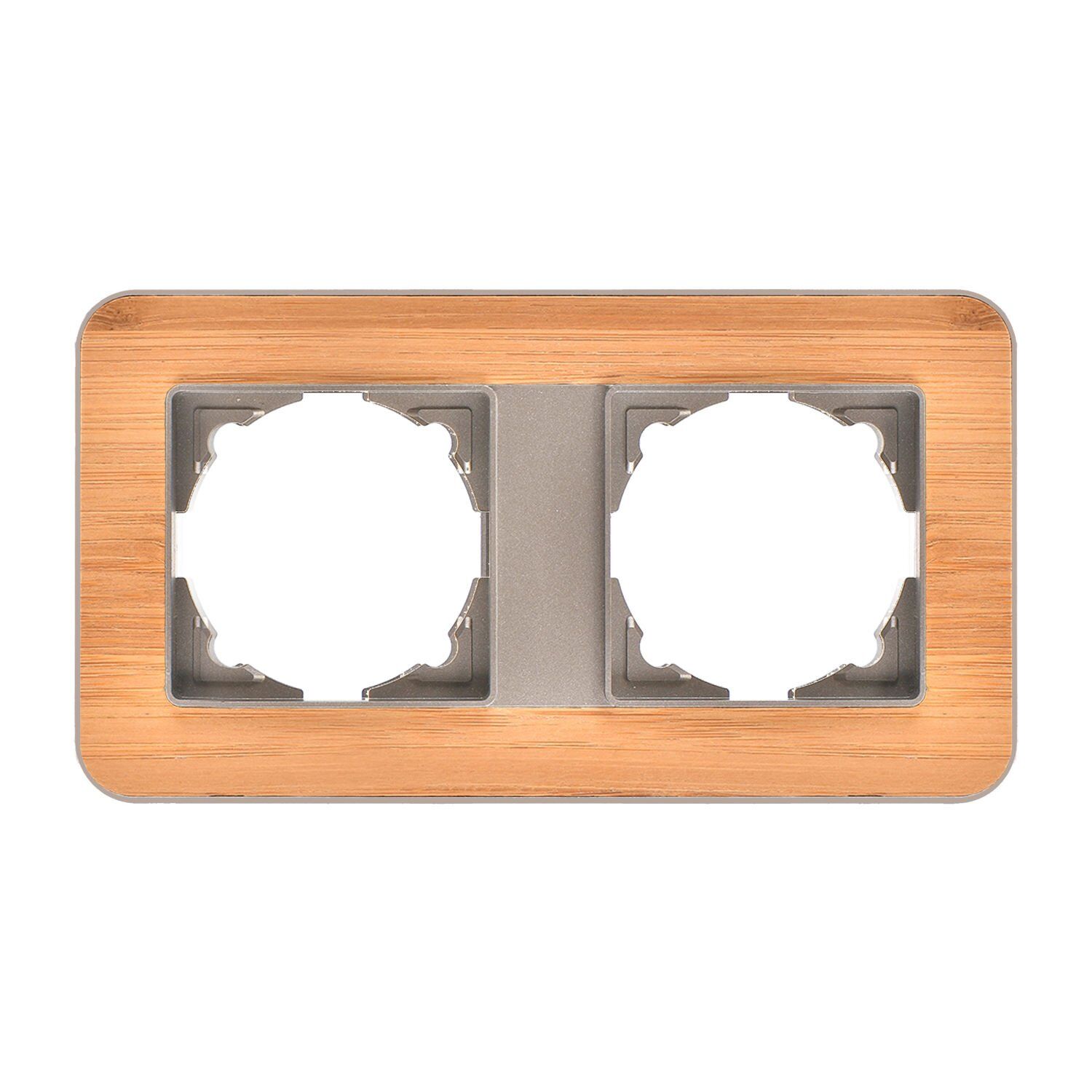 Günsan Radius Metalik Bej & Natural Bamboo İkili Çerçeve