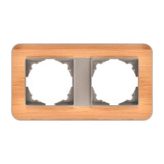 Günsan Radius Metalik Bej & Natural Bamboo İkili Çerçeve
