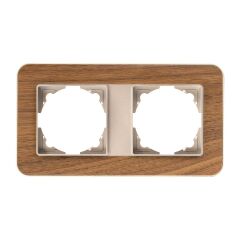 Günsan Radius Metalik Bej & Natural Walnut İkili Çerçeve