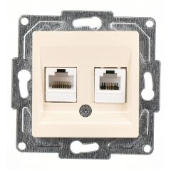 Günsan Eqona Krem Vidalı Data & Nümeris Telefon Prizi (RJ45 Cat6 + Cat3)