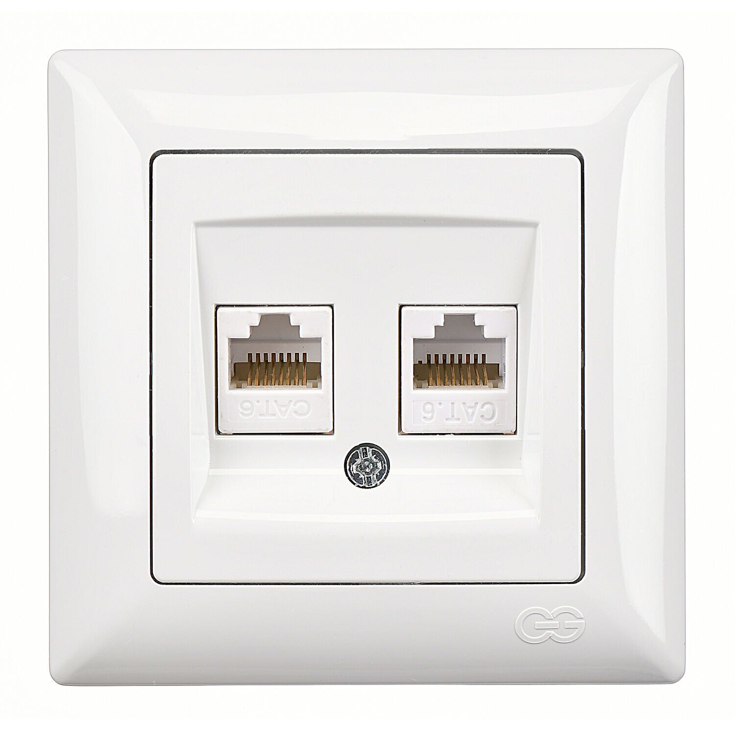 Günsan Visage Beyaz İkili Data Prizi (2 x RJ45 Cat6)