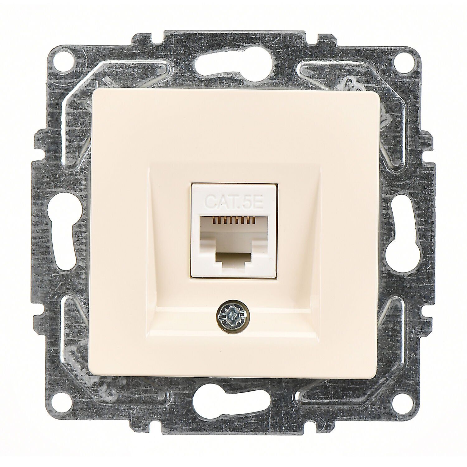 Günsan Eqona Krem Vidalı Tekli Data Prizi (RJ45 Cat5E)
