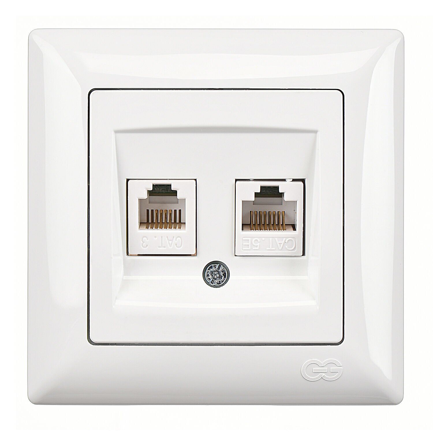Günsan Visage Beyaz Data + Nümeris Telefon Prizi (RJ45 Cat5E + Cat3)