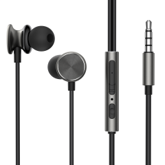JOYROOM JR-EW03 IN-EAR METAL WIRED EARBUDS-DARK GRAY