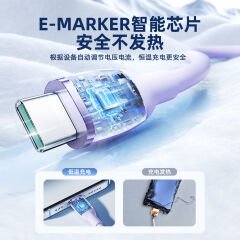 JOYROOM SA29-AC3 3A USB A-TYPE C 1.2M-PURPLE