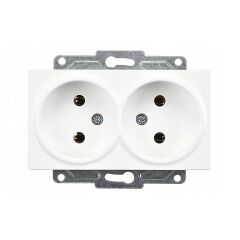 Günsan Eqona Beyaz İkili Priz- 16A 250V - Vidalı