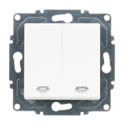 Günsan Eqona Beyaz Vidalı Komütatör Liht Anahtar 10AX 250V