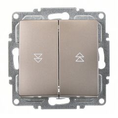 Günsan Visage Mocha Jaluzi Kumanda Anahtarı - İki Düğmeli ve Klipsli - 10AX 250V