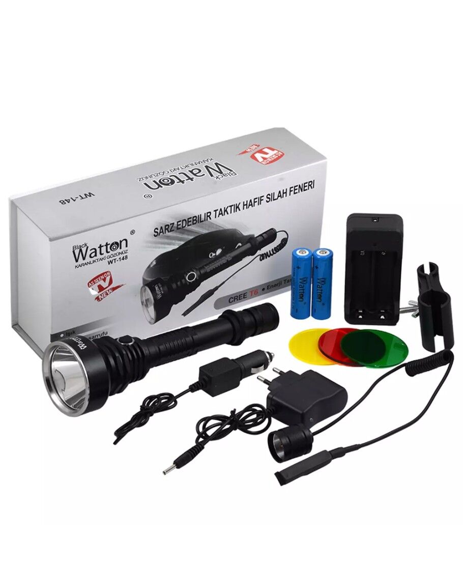 Orjinal 800 Lümen TX6 Özel Avcı Feneri Watton Wt-148