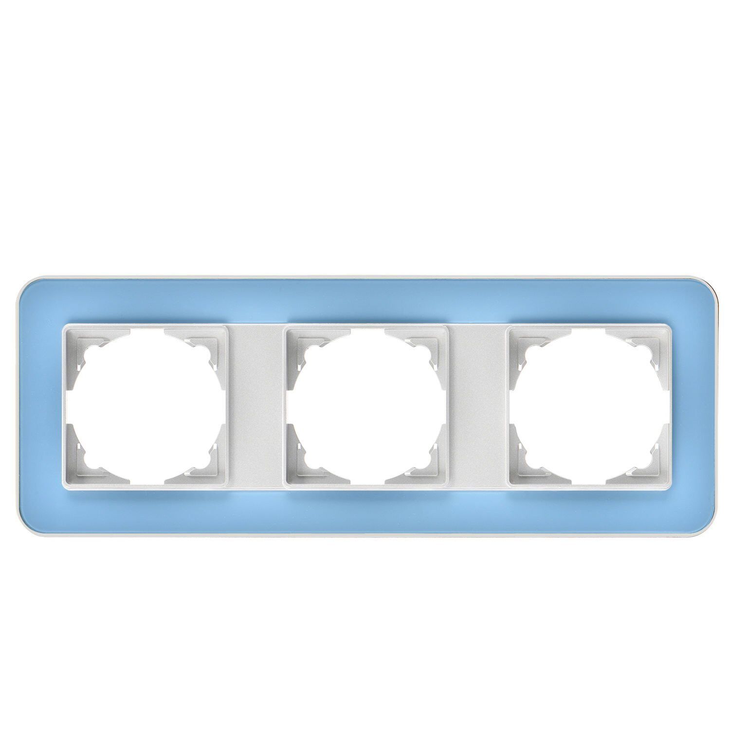 Günsan Radius Gümüş & Pastel Blue Üçlü  Çerçeve