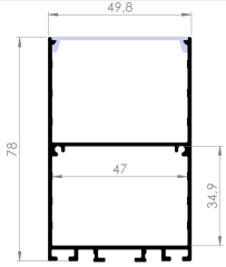 5x8 Lineer Siyah Boyalı Led Profil Boş Kasa